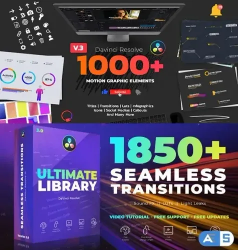 Coleção Davinci Resolve: Templates, Plugins, Efeitos e Transições 