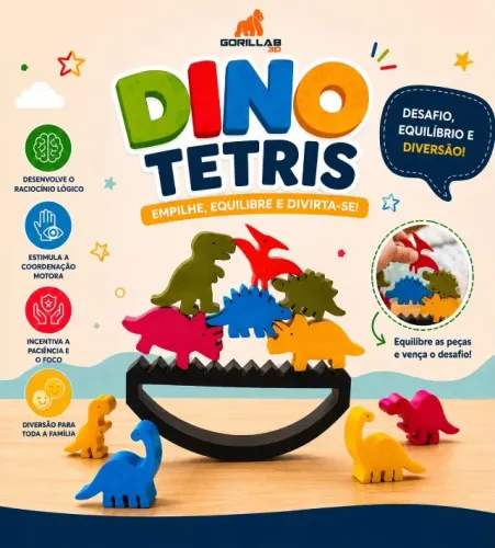 IMPRESSAO 3D - DINO TETRIS