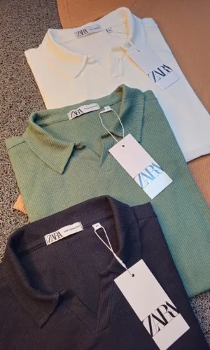 Polo zara texturizada