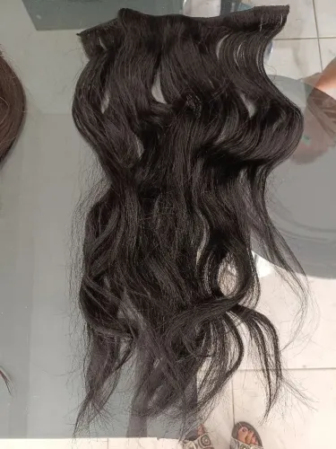 Mega Hair/Aplique Ondulado Preto e castanho
