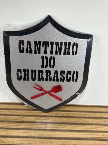 Placa brasão cantinho do churrasco 