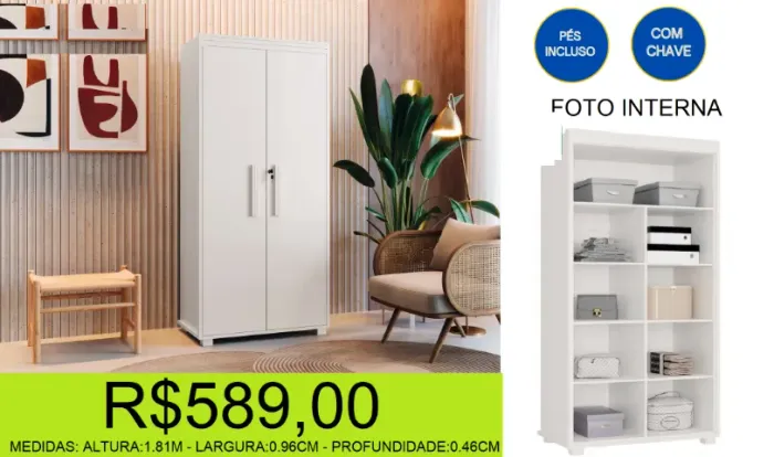 Multiuso - com chave - mdf - compre e retire hoje mesmo