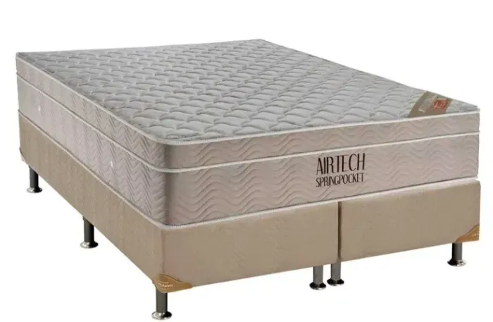 Cama Box - Airtech Spring Pocket Queen (198cmx158cm) - Dividimos Em Até 10x Sem Juros