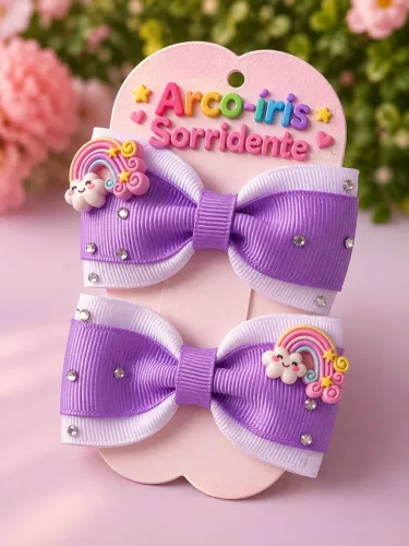 Parzinhos Arco-íris Sorridente no bico de pato