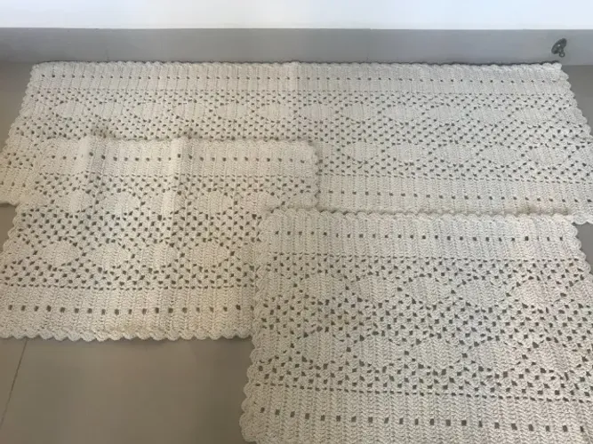 Conjunto de tapete Cozinha (Feito em croche)NOVO