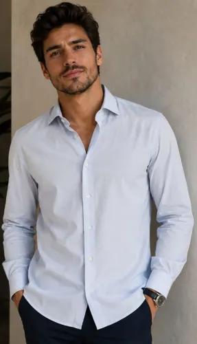 Camisa social Slim azul tamanho G, bonita, colarinho estruturado, bem confortável, macia. 