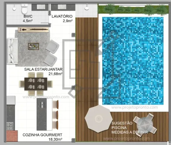 área de lazer ou áre gourmet projeto completo
