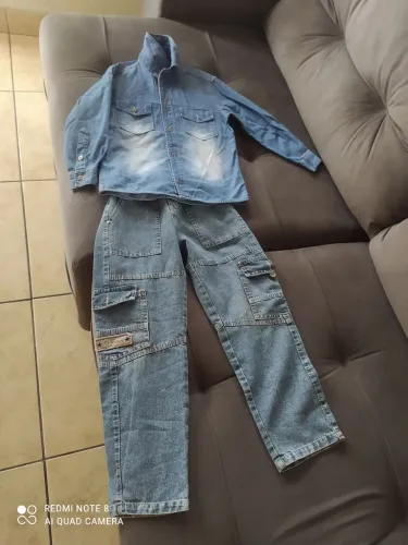 Conjunto infantil jeans top
