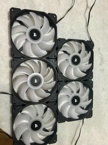 Kit 5x Fans Cooler Dual Corsair AF140 Led Branco