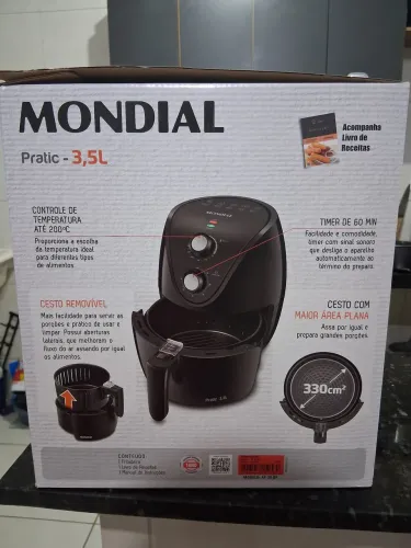Air Fryer Mondial Pratic 3,5L Nova na Caixa - Nunca Usada