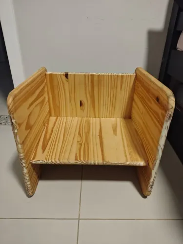 Cadeira Cubo Montessori 3 em 1 em pinus