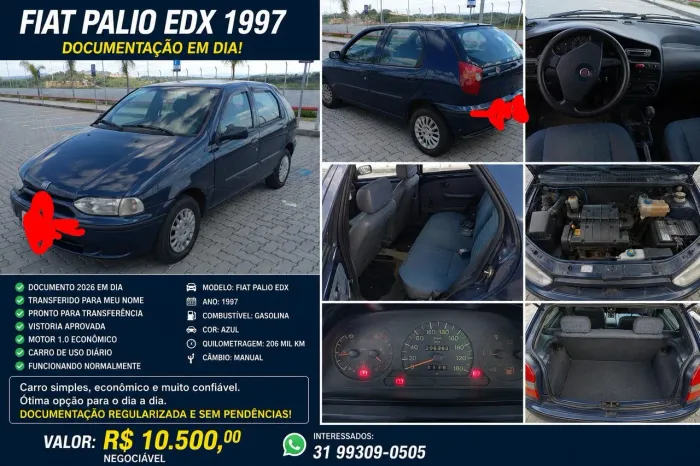 Fiat Palio EDX 1.0 MPI 2P 1997