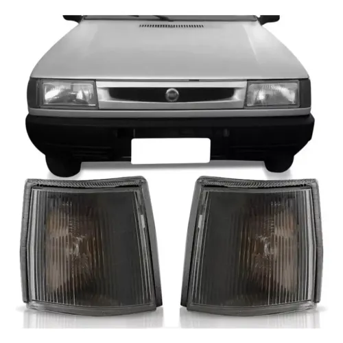 Kit faróis de vidro + jogo de lanternas e seta fumê !!!! Linha Fiat Mille