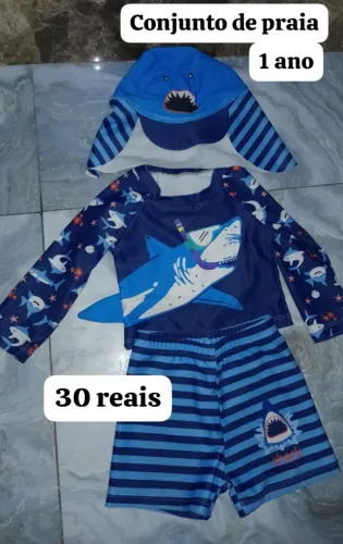 Conjunto praia infantil 1 ano (seminovo)
