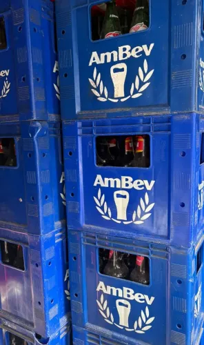 Grade de cerveja Brahma com os cacos