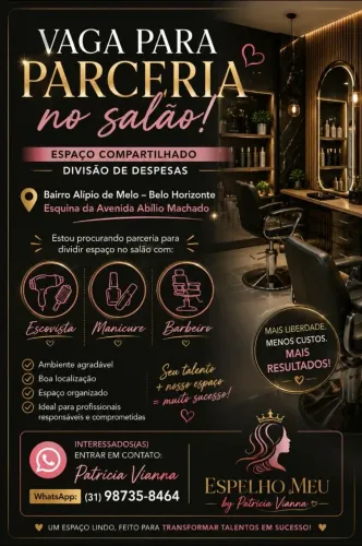 Vaga para parceria no salao