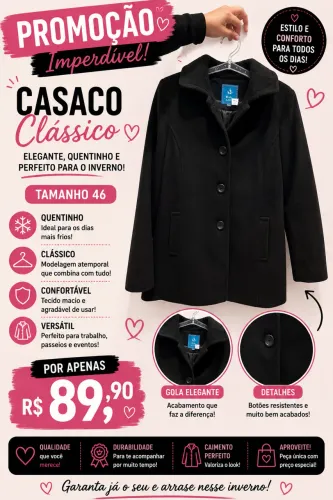 Casaco lã batida TAM 46 