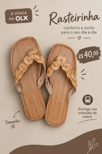 Rasteira de couro 37/38