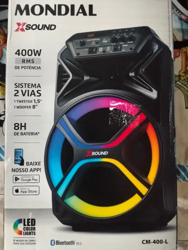 Caixa de som 400w zerado com NF mondial 
