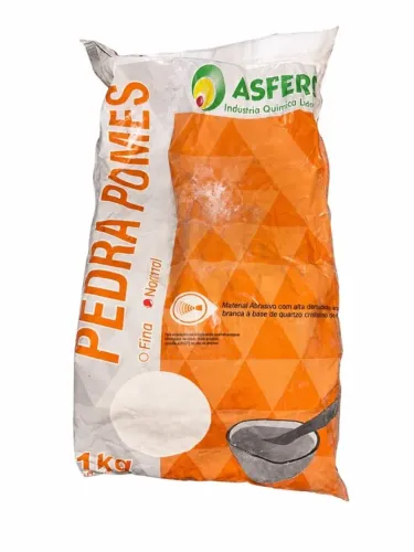 Pedra Pomes - Granulação Normal 1kg Asfer Cor Branco
