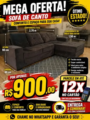 sofá 3 lugares com parte para deitar