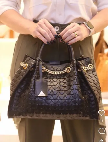 Bolsa Rebecca Schutz Couro Legítimo Café Nova