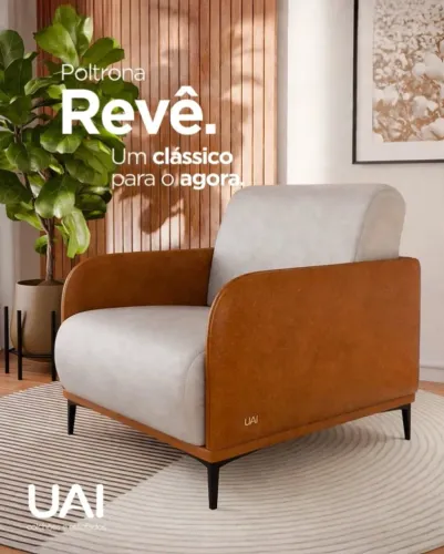 Poltrona Revê 0,80x0,85 1 lugar confortável e aconchegante