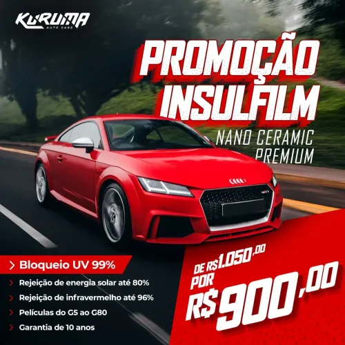 PROMOÇÃO Insulfilm Nano Cerâmica Premium (Bloqueio 99% UV)