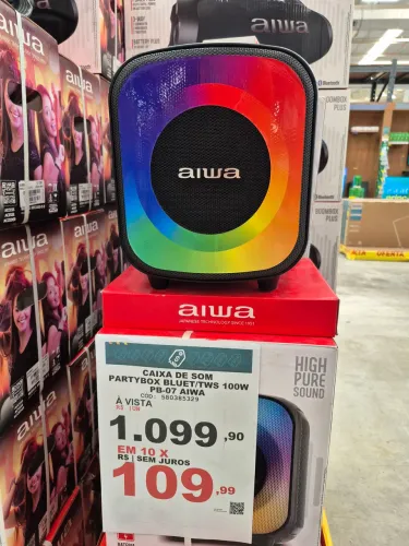 Caixa de Som AIWA partybox enc