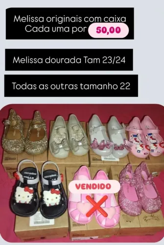 Mini Melissas ( 50,00 cada um )