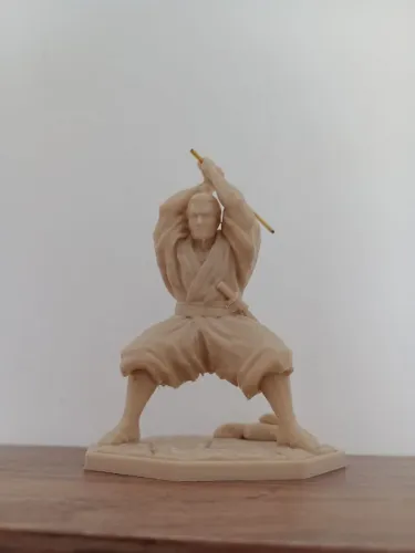 Estatueta Decorativa Escultura 3d de Guerreiro Samurai Japonês
