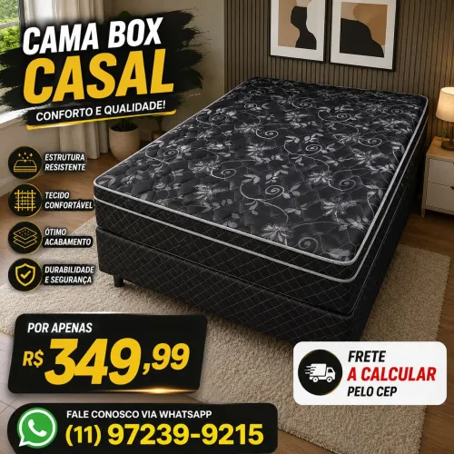 Cama box casal conjugado espuma entrega hoje 