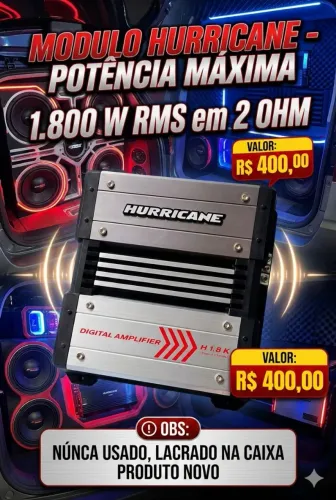 Módulo Hurricane  1 canal 1.800rms 2 ohm