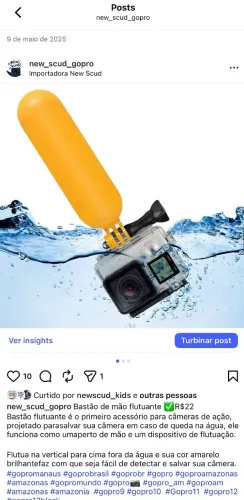 Bastão de mão flutuante gopro
