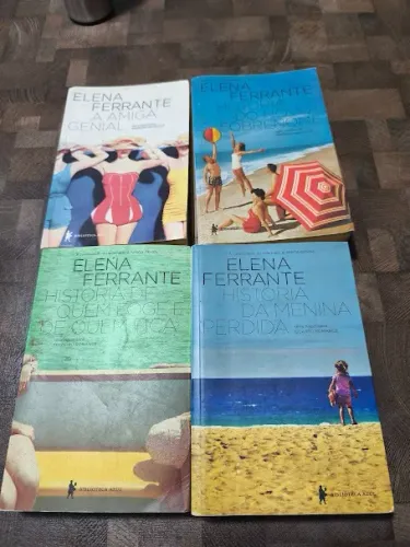 Kit 4 Livros Elena Ferrante A Amiga Genial - Novo Sobrenome - Foge e Fica - Menina Perdida
