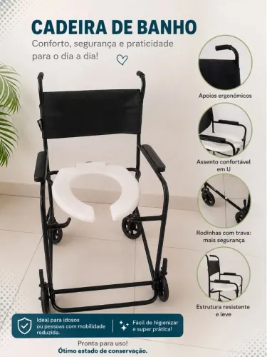Vendo excelente cadeira de banho.