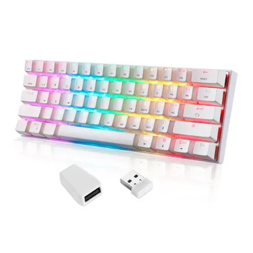 Teclado Mecanico Gamer Motospeed SK62 wireless 2.4 ghz  RGB  Switch Vermelho