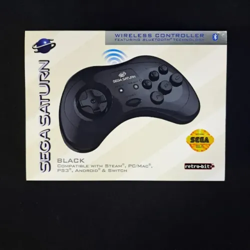 Controle Sega Saturn Bluetooth Sem Fio Retro-bit - Preto. Novo!