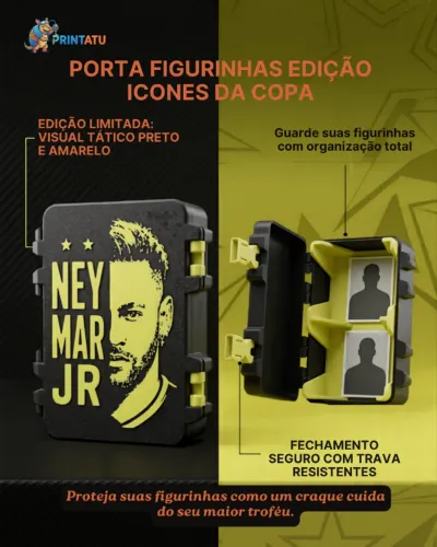 PORTA FIGURINHAS EDIÇÃO ÍCONES DA COPA | Printatu