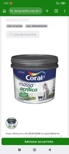 Massa Acrílica 25 kg