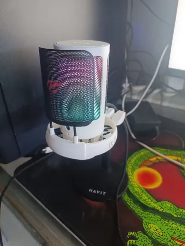Microfone havit gk50, usado menos de um mês, totalmente novo