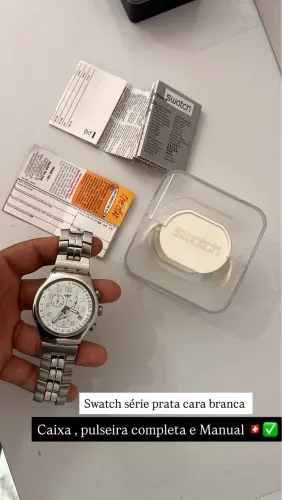 Swatch série prata  cara branca 