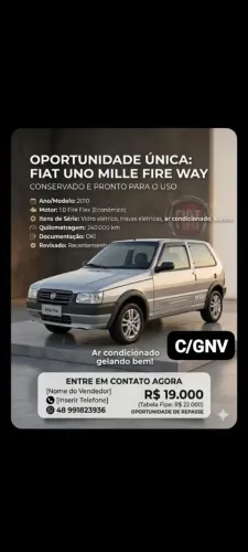 Fiat Uno Mille Celeb. WAY Econ. 1.0 F.flex 2P 2012