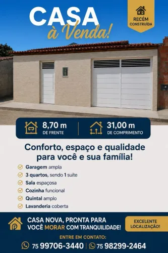 CASA A VENDA EM AMARGOSA BAHIA