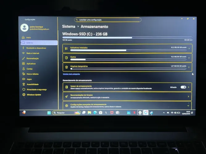 Notebook com pouco tempo de uso 