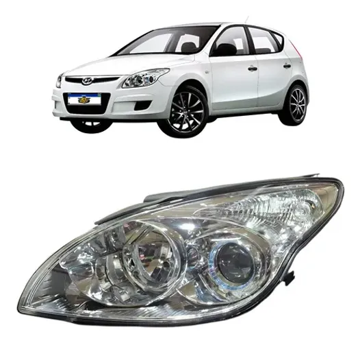 Farol Dianteiro Esquerdo Hyundai I30 2008 A 2012 Cromado Esquerdo/motorista