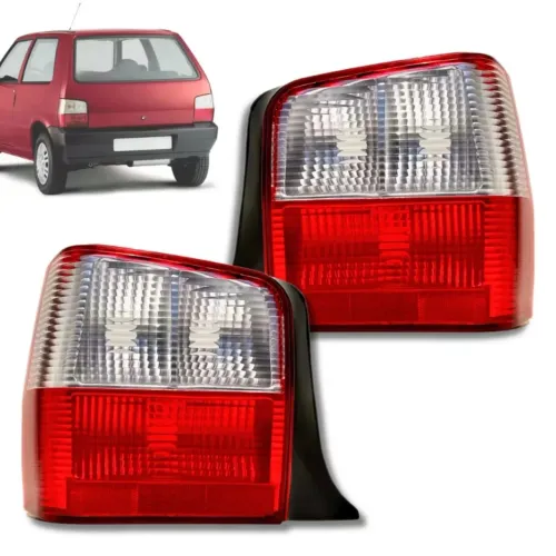 Par Lanterna Traseira Uno 2004 a 2011 Fire - Bicolor Acrílico Alta Qualidade - LD e LE