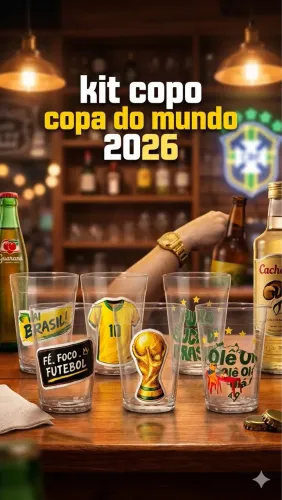 Kit de Copos americano da Copa 2026