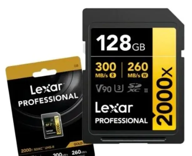 Cartão de Memória Lexar 128GB Professional 2000x - Novo