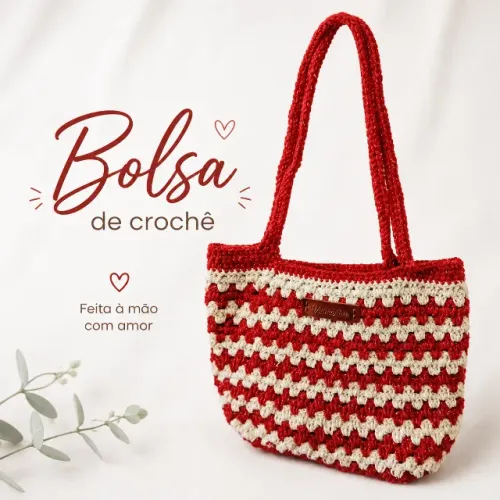 Bolsa artesanal de crochê. Leia a descrição.